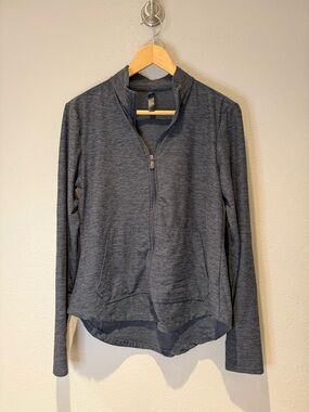 Koydan Heathered Dark Grey Space Dye Full Zip Performance Jacket Size Medium